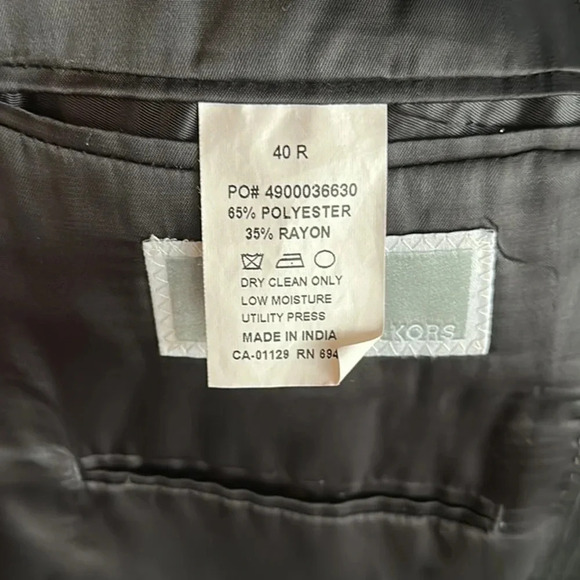 Michael Kors Black Pinstripe Sport Coat Blazer Suit Jacket Men’s Size 40R - Picture 7 of 8